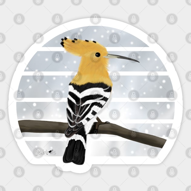 Hoopoe Winter Snow Bird Watching Birding Ornithologist Gift Sticker by jzbirds